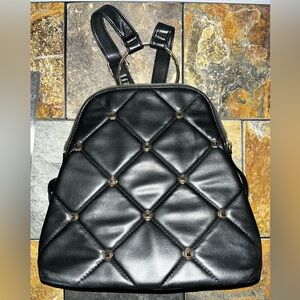 Like Dreams Faux Leather Black Backpack Purse